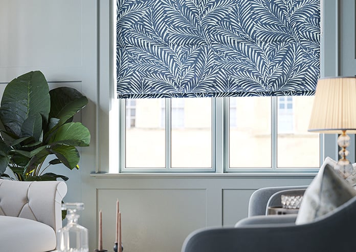 Acoustic Velvet, Classic Blue - Motorised Roman Blind - Image 5